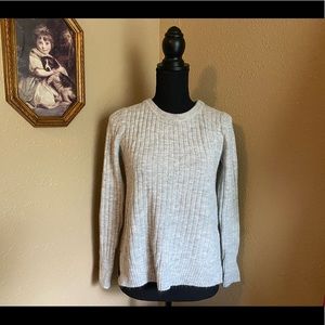 Ribbed Gray Pullover Sweater